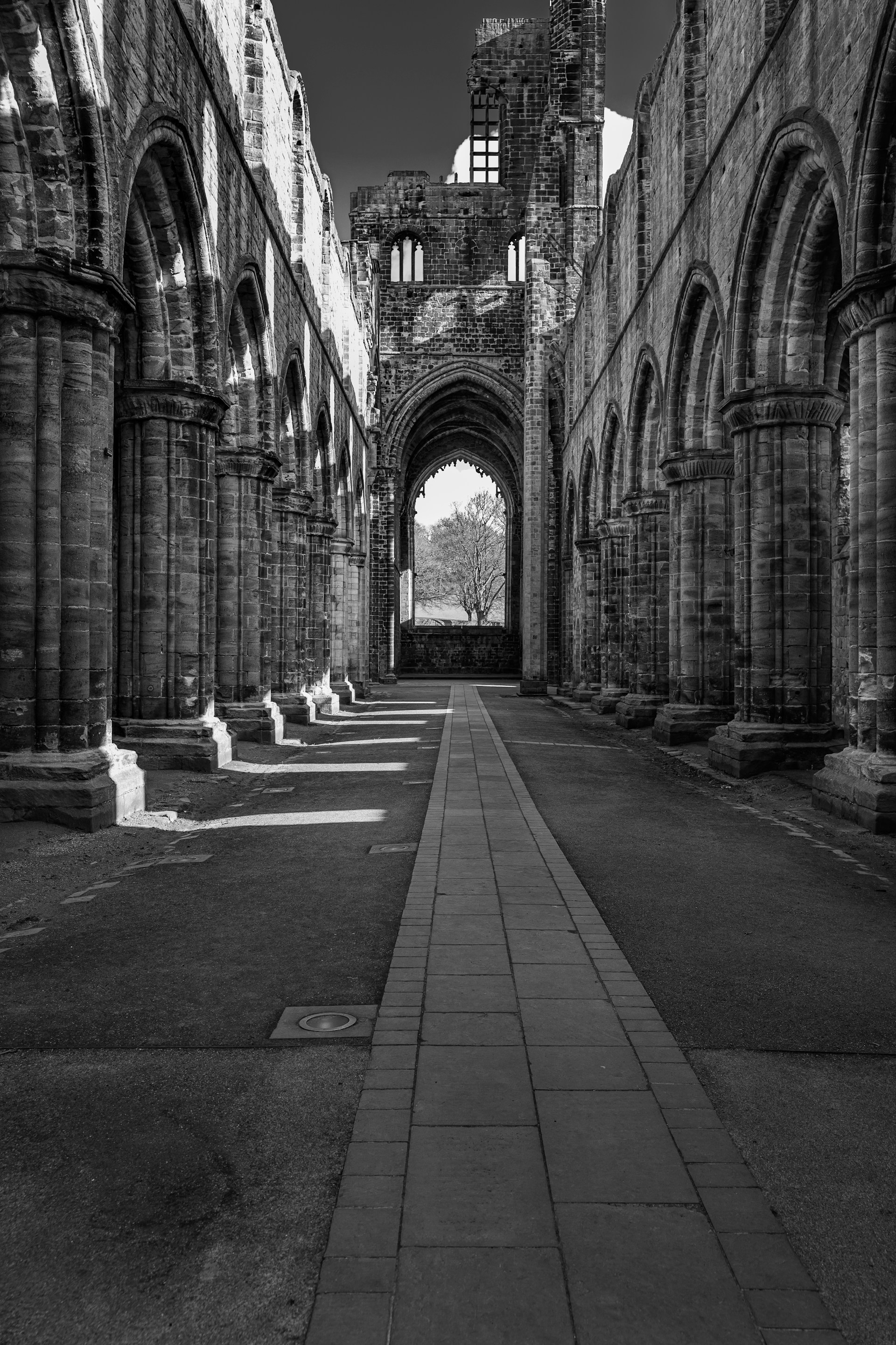 Kirkstall Abbey in Black and White